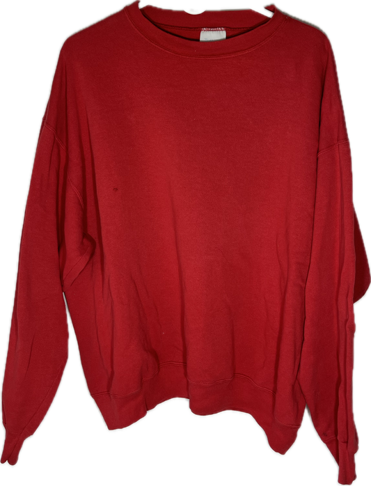 90’s Tultex Blank Boxy Red Crewneck Sweatshirt - XLarge - 27.5” x 25.5”