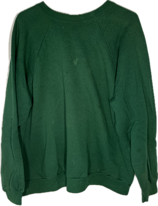 90’s Hanes Her Way Blank Green Boxy Crewneck Sweatshirt - XLarge - 25” x 24.5”