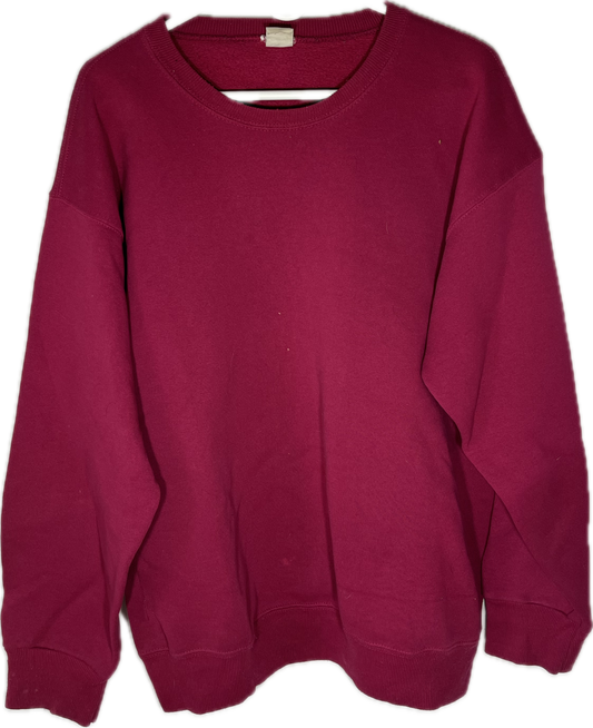 80’s Blank Pinkish Red Crewneck Sweatshirt - Large - 23” x 27.5”