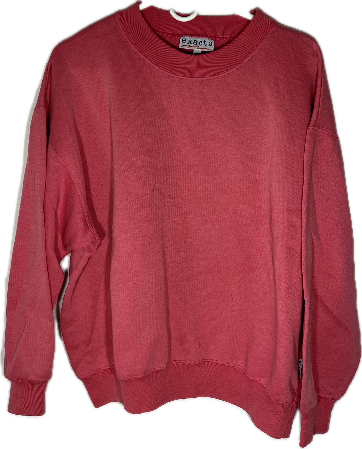 80’s Exacto Blank Pink Boxy Crewneck Sweatshirt - XLarge - 25” x 24.5”