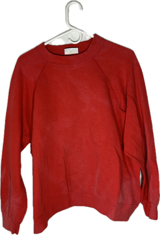 80's Basset Walker Blank Red Boxy Crewneck Sweatshirt - XLarge - 25” x 24”