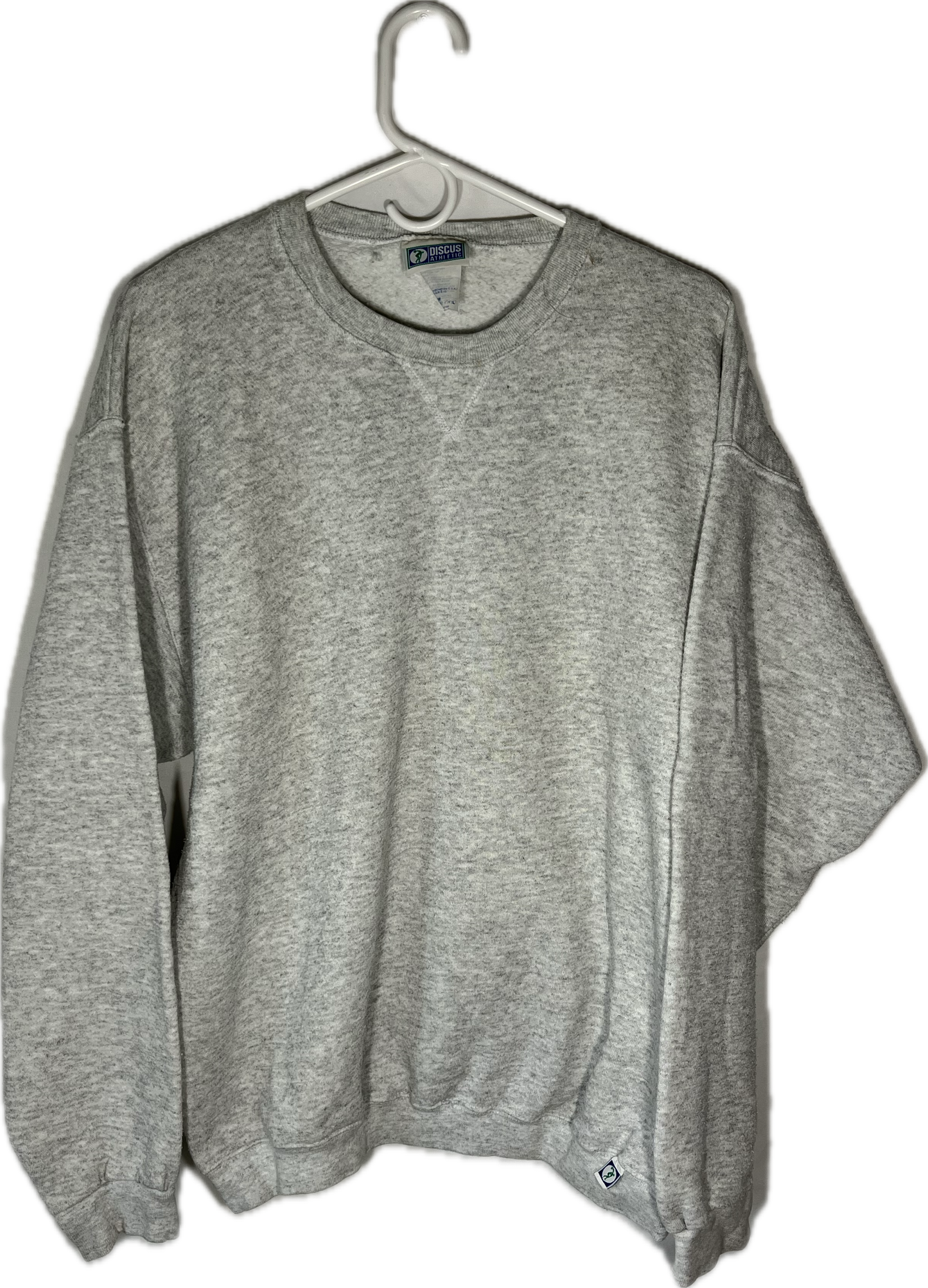 80’s Discus Athletics Blank Grey Crewneck Sweatshirt - Large - 22.5” x 27”