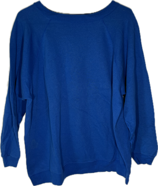 80’s Hanes Blank Blue Boxy Crewneck Sweatshirt - XLarge - 24.5” x 23.5”