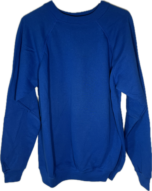 90’s Hanes Her Way Blank Blue Boxy Crewneck Sweatshirt - Large - 23” x 25.5”