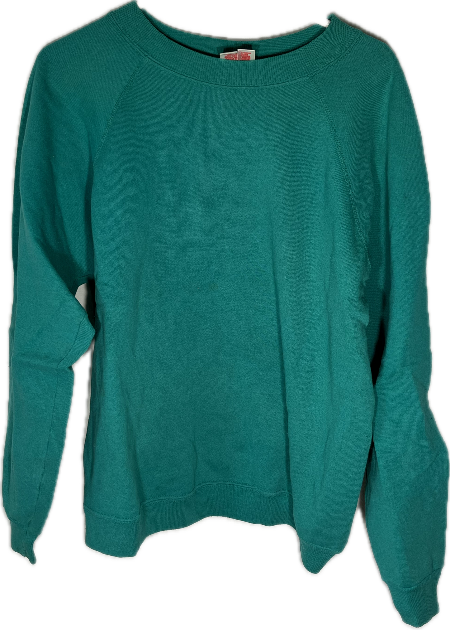 80’s Hanes Active Wear Blank Light Turquoise Boxy Crewneck Sweatshirt - Large - 22.5” x 23”