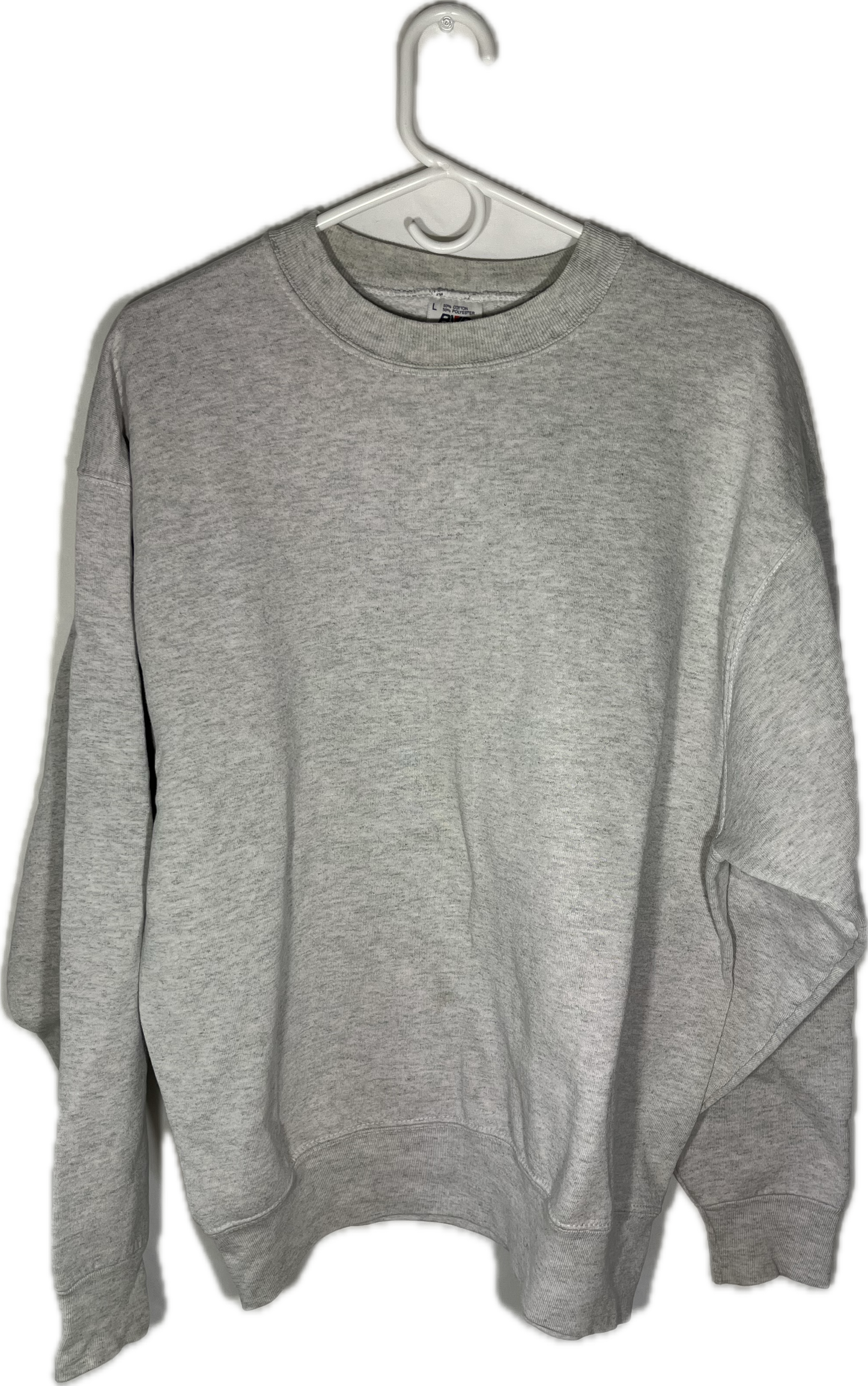 90’s BVD Blank Grey Crewneck Sweatshirt - Large - 23” x 26”