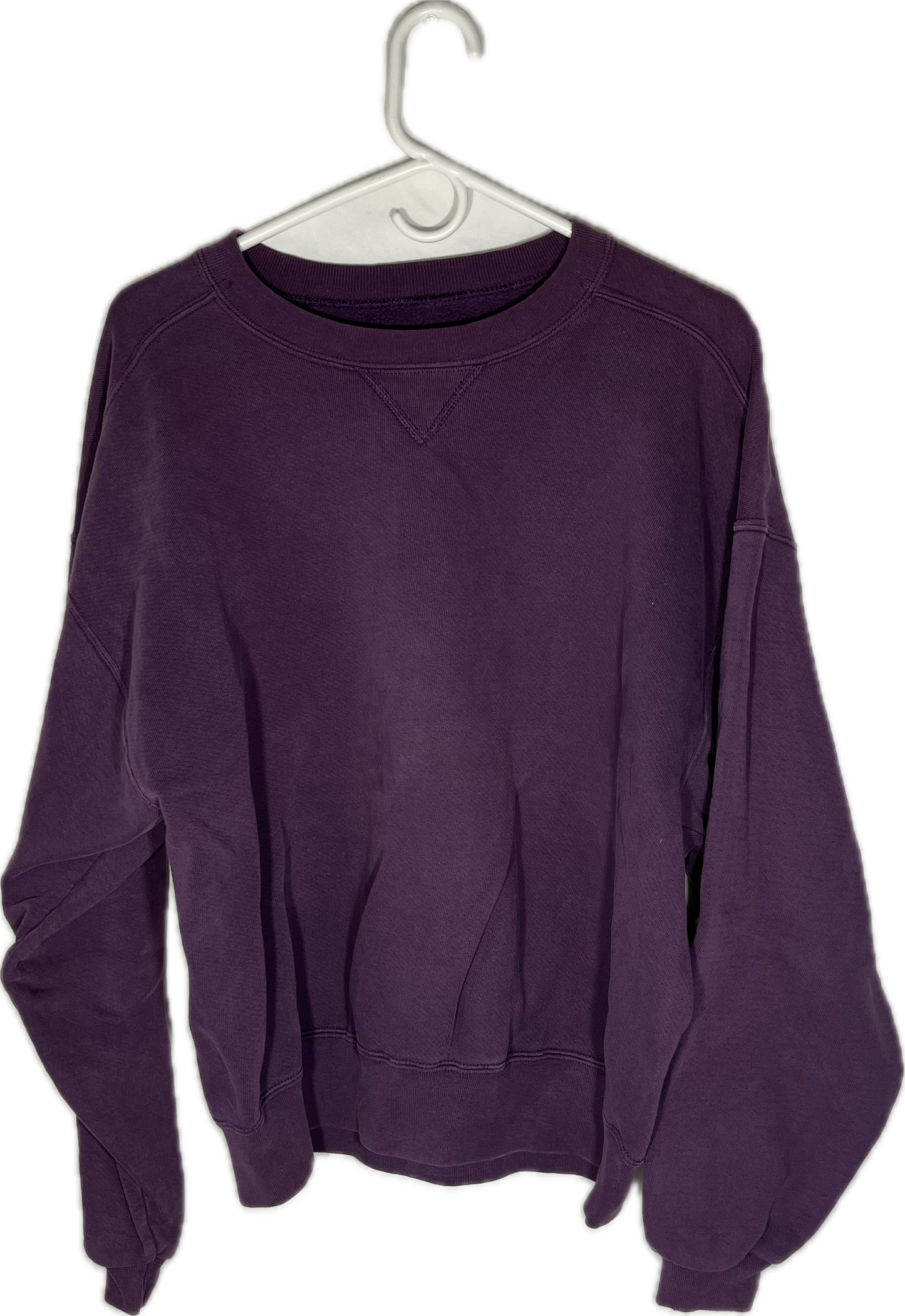 90’s Russell Athletic Blank High Cotton Plum Purple Boxy Crewneck Sweatshirt - XLarge - 24” x 24”