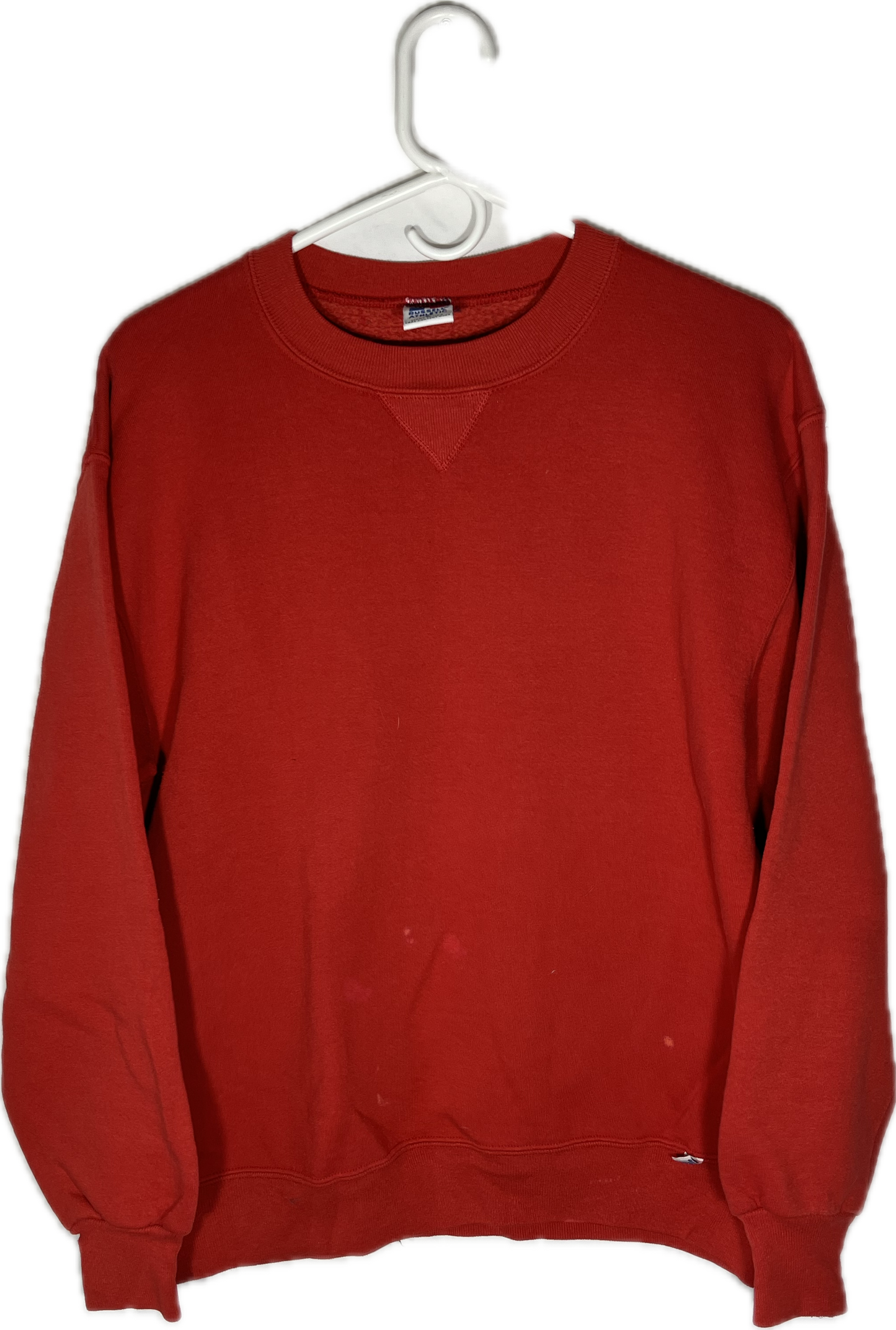 90’s Russell Athletic Blank Red Crewneck Sweatshirt - Medium - 21” x 25.5”