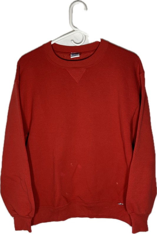 90’s Russell Athletic Blank Red Crewneck Sweatshirt - Medium - 21” x 25.5”