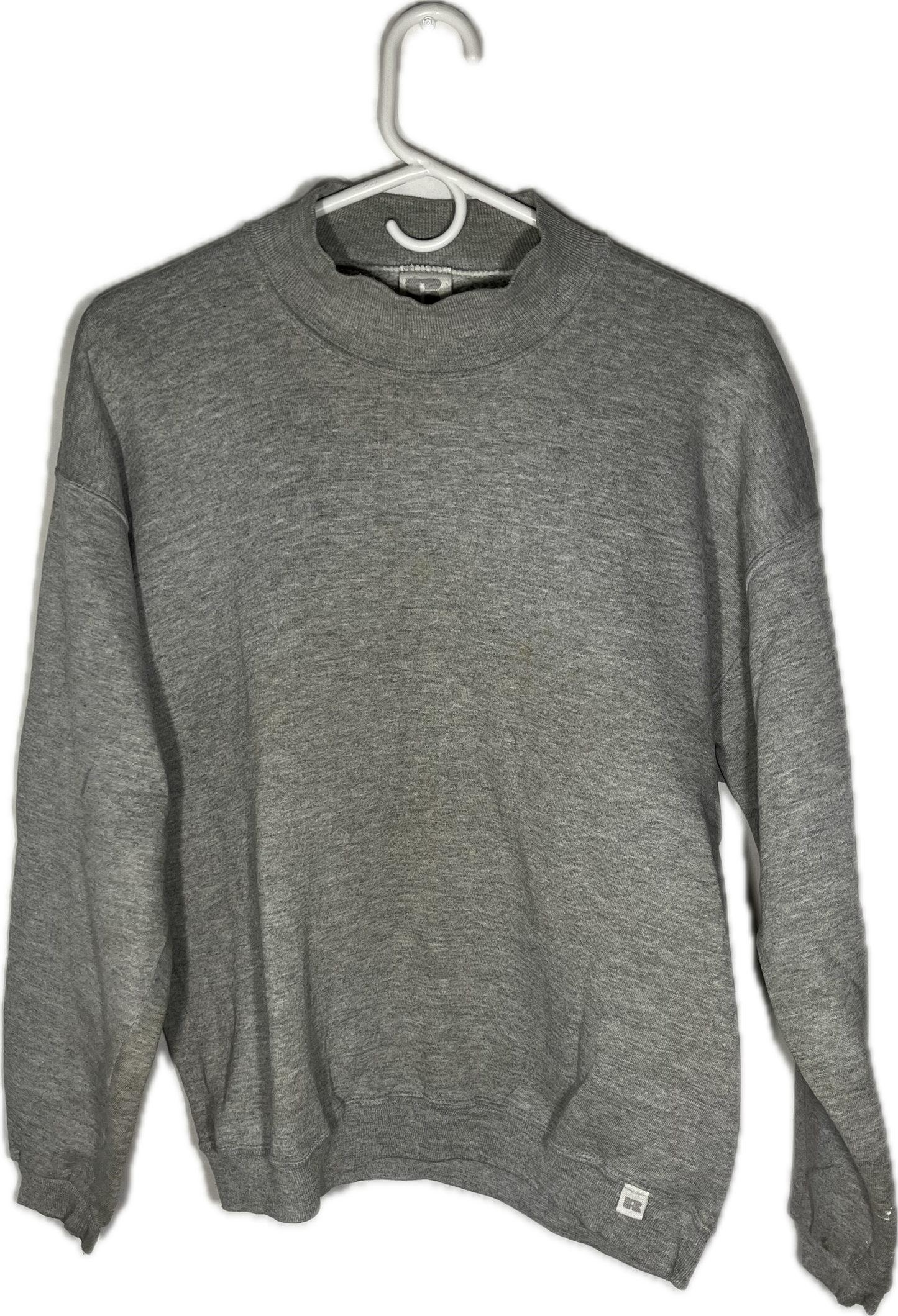 90’s Russell Athletic Blank Grey Crewneck Sweatshirt - Large - 22” x 24.5”