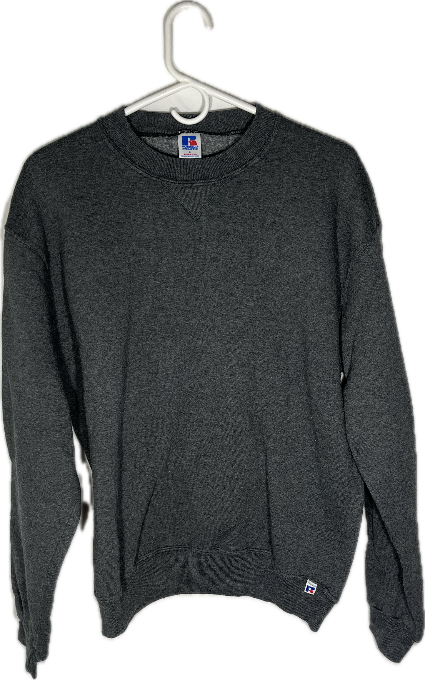 80’s Russell Athletic Blank Grey Crewneck Sweatshirt - Large - 22.5” x 25”