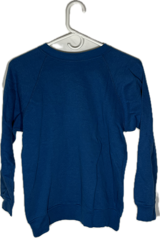 80’s Blank Blue Boxy Crewneck Sweatshirt - Small - 19” x 21”