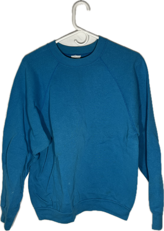 80’s Tultex Blank Turquoise Crewneck Sweatshirt - Medium - 20.5” x 24”