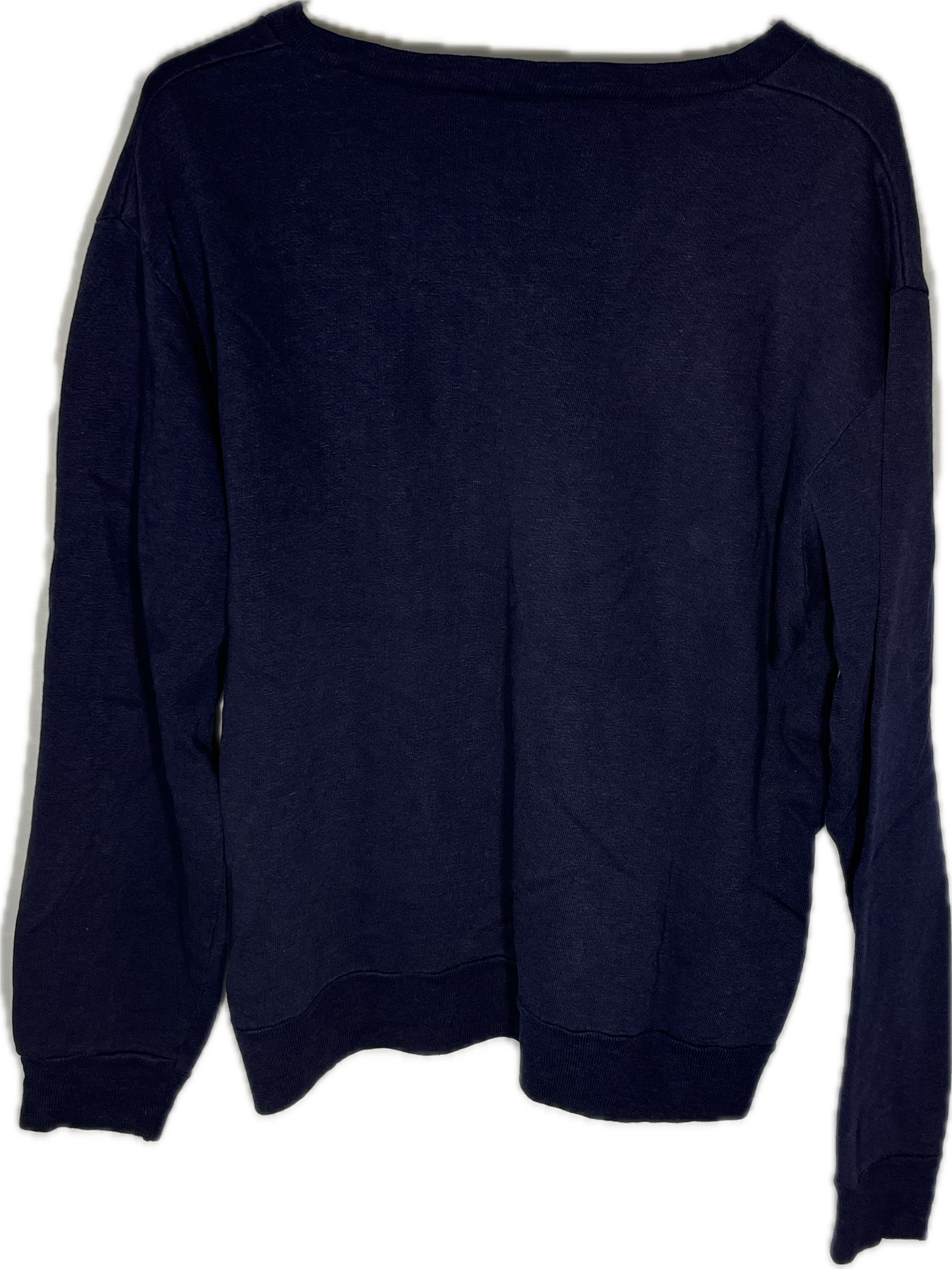 80’s Blank Navy Vneck Crew Sweatshirt - Medium - 21.5” x 23.5”