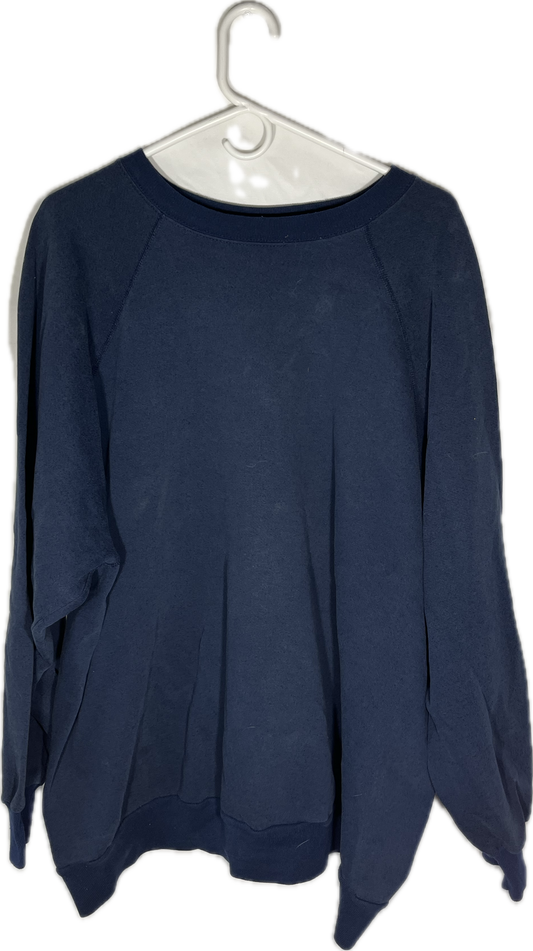 90’s JE Morgan Blank Boxy Navy Crewneck Sweatshirt - Boxy XL - 29.5” x 26”