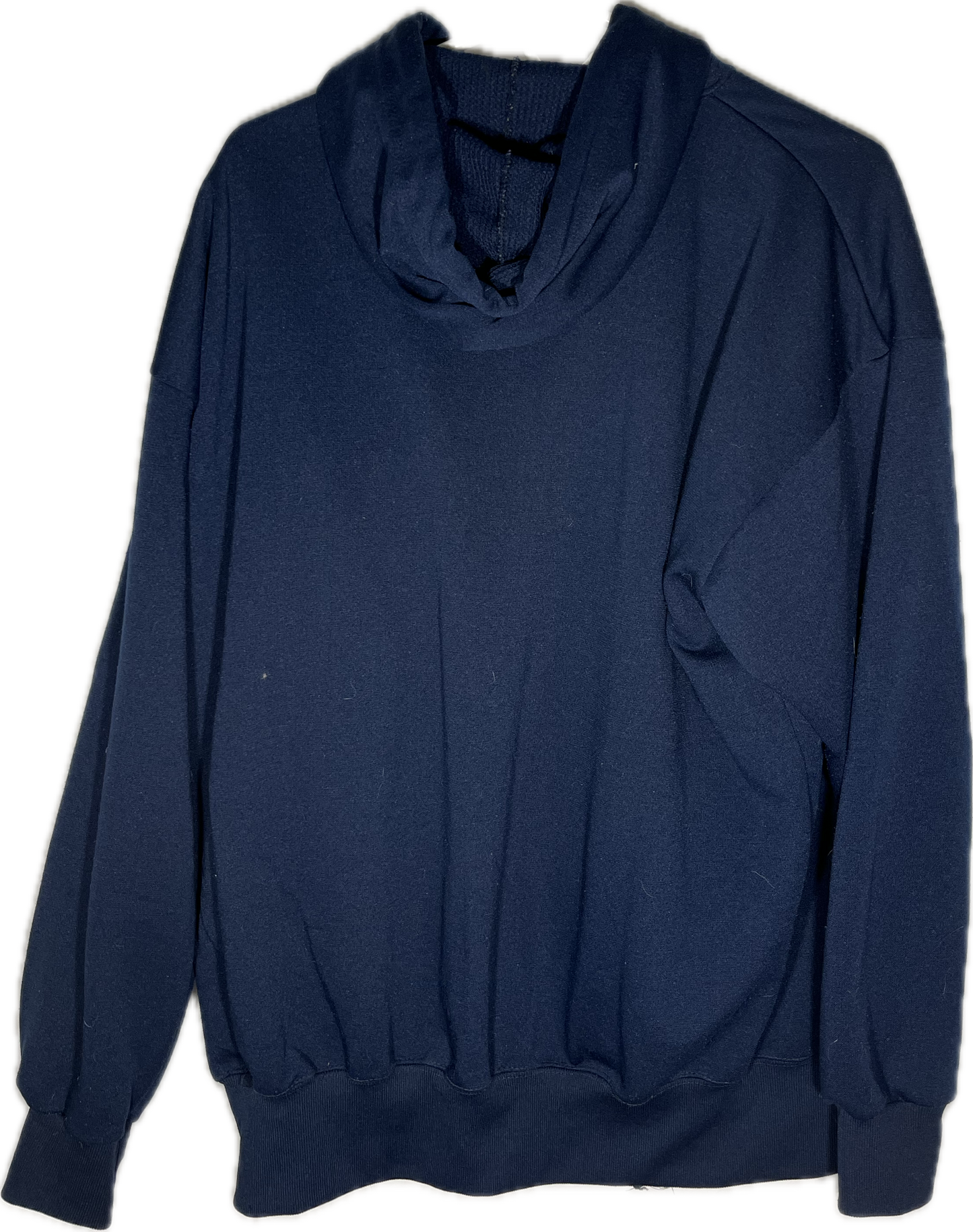 90’s Thermal Blank Boxy Navy Zip Up Hoodie Sweatshirt - XLarge - 26.5” x 27”