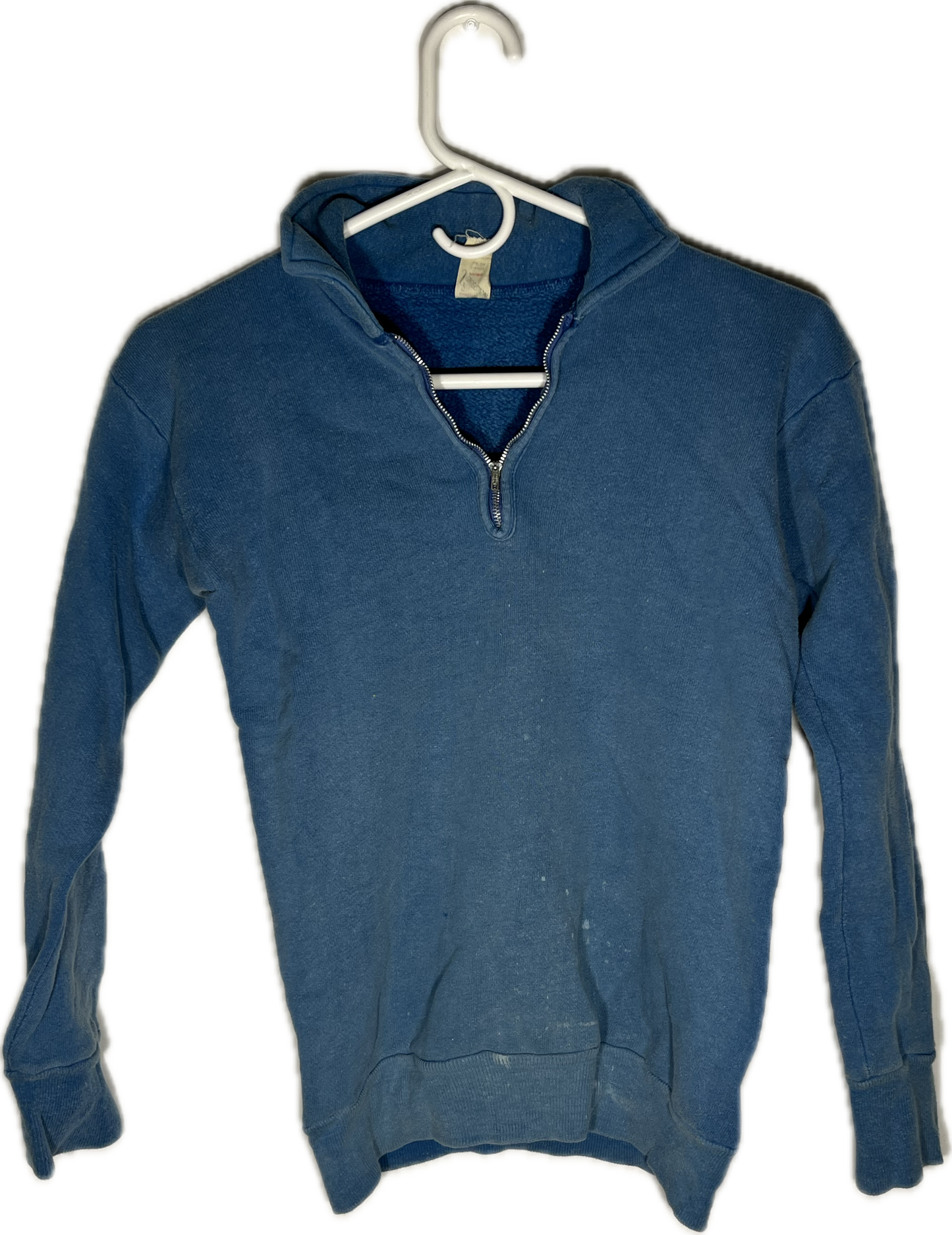 70's Sportswear Blank Blue Quarter Zip Sweatshirt - XSmall - 16” x 21.5”