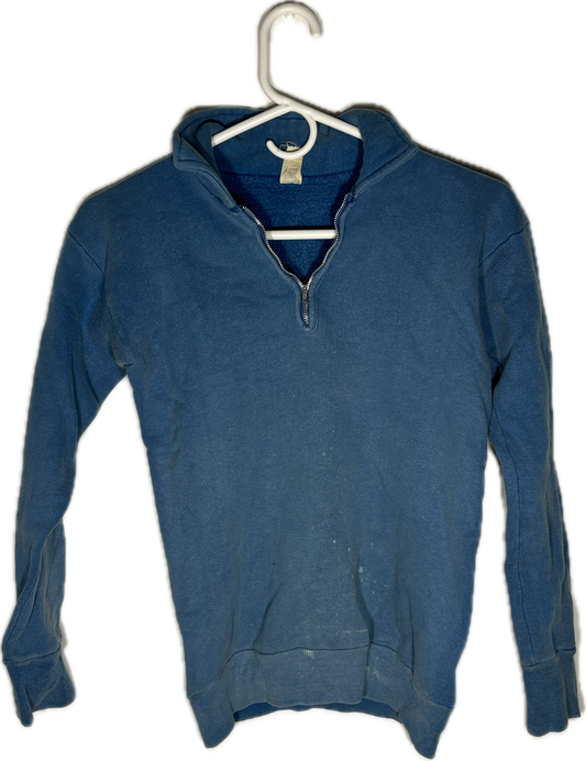 70's Sportswear Blank Blue Quarter Zip Sweatshirt - XSmall - 16” x 21.5”