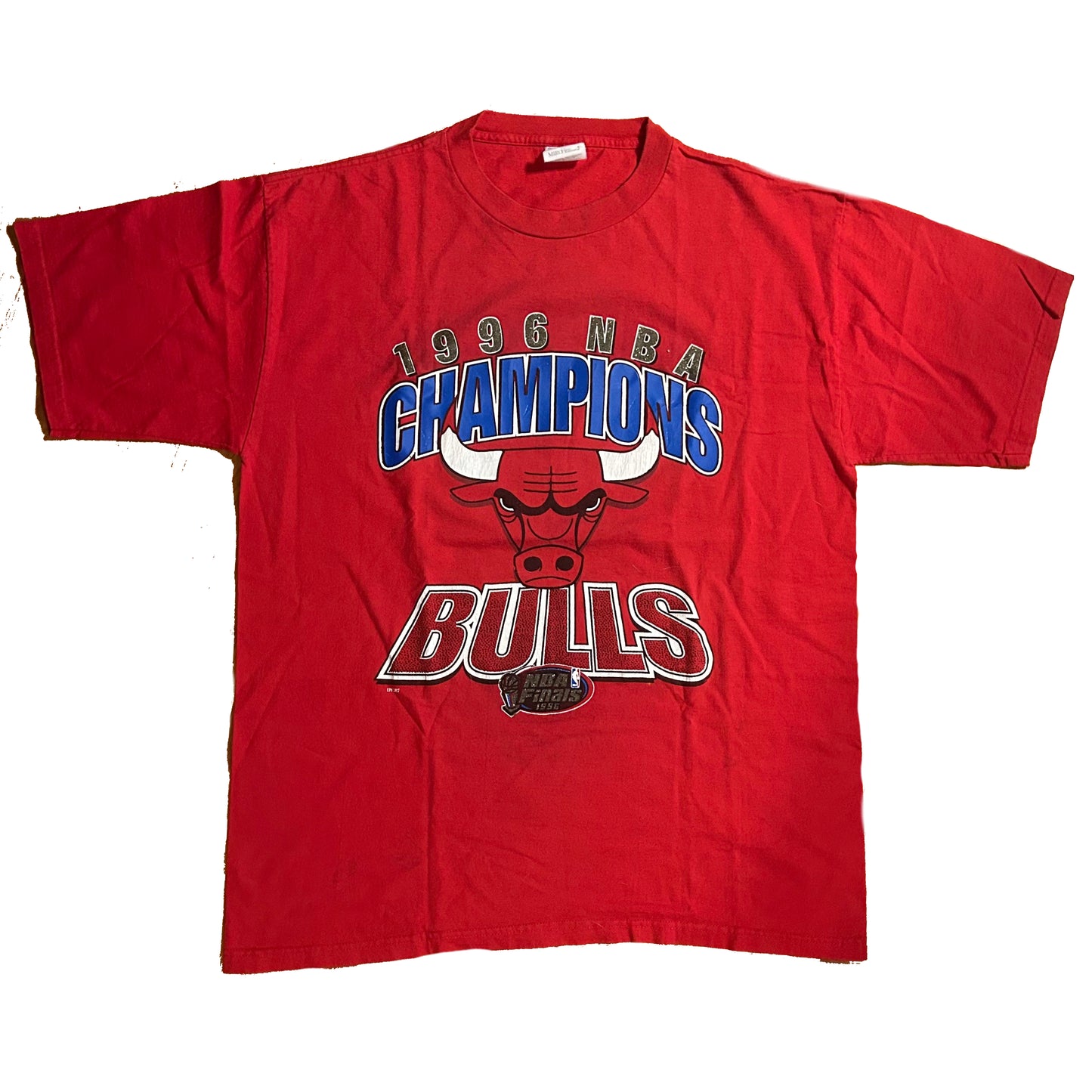 90’s Miro Chicago Bulls 1996 NBA Finals Champions Tshirt - Large - 23” x 30”