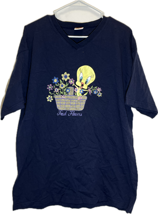 90’s Looney Tunes Fresh Flowers Tweety Bird Shirt - Large - 22.5” x 30”