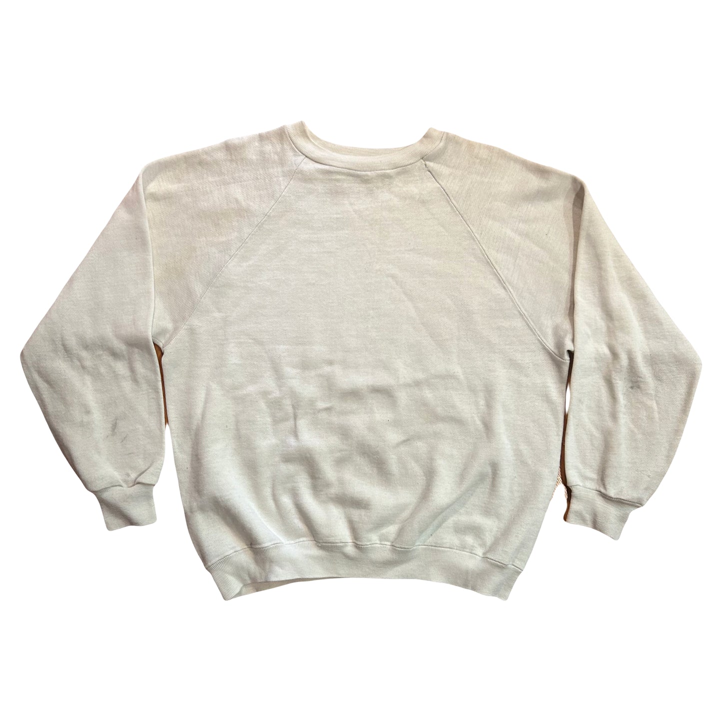 70/80’s Blank White Crewneck Sweatshirt - Boxy Large - 22” x 24”