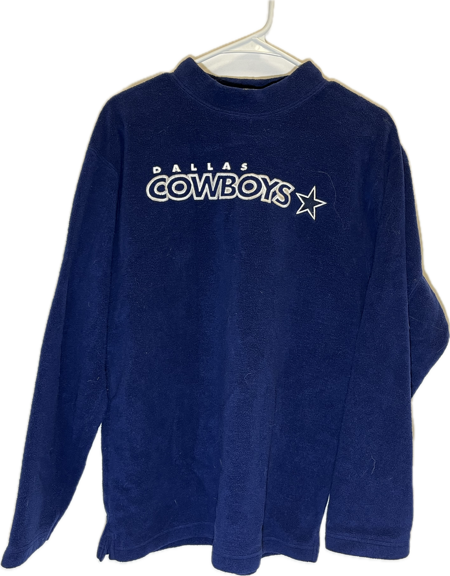 00’s Dallas Cowboys Fleece Pullover Sweatshirt Crewneck - Medium - 20.5” x 28.5”