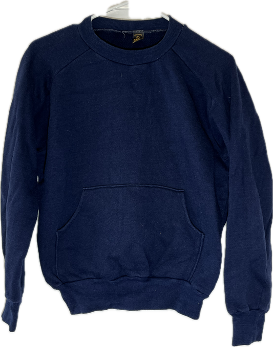 90’s Blank Pocket Crewneck Sweatshirt - Medium - 20.5” x 22”