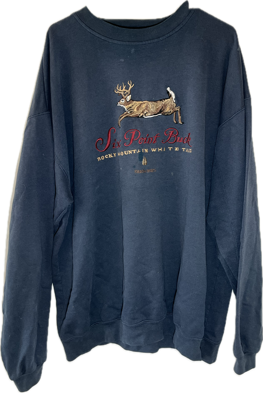 White Tail Buck Rock Mountain Crewneck Sweatshirt - XLarge - 26.5” x 30”