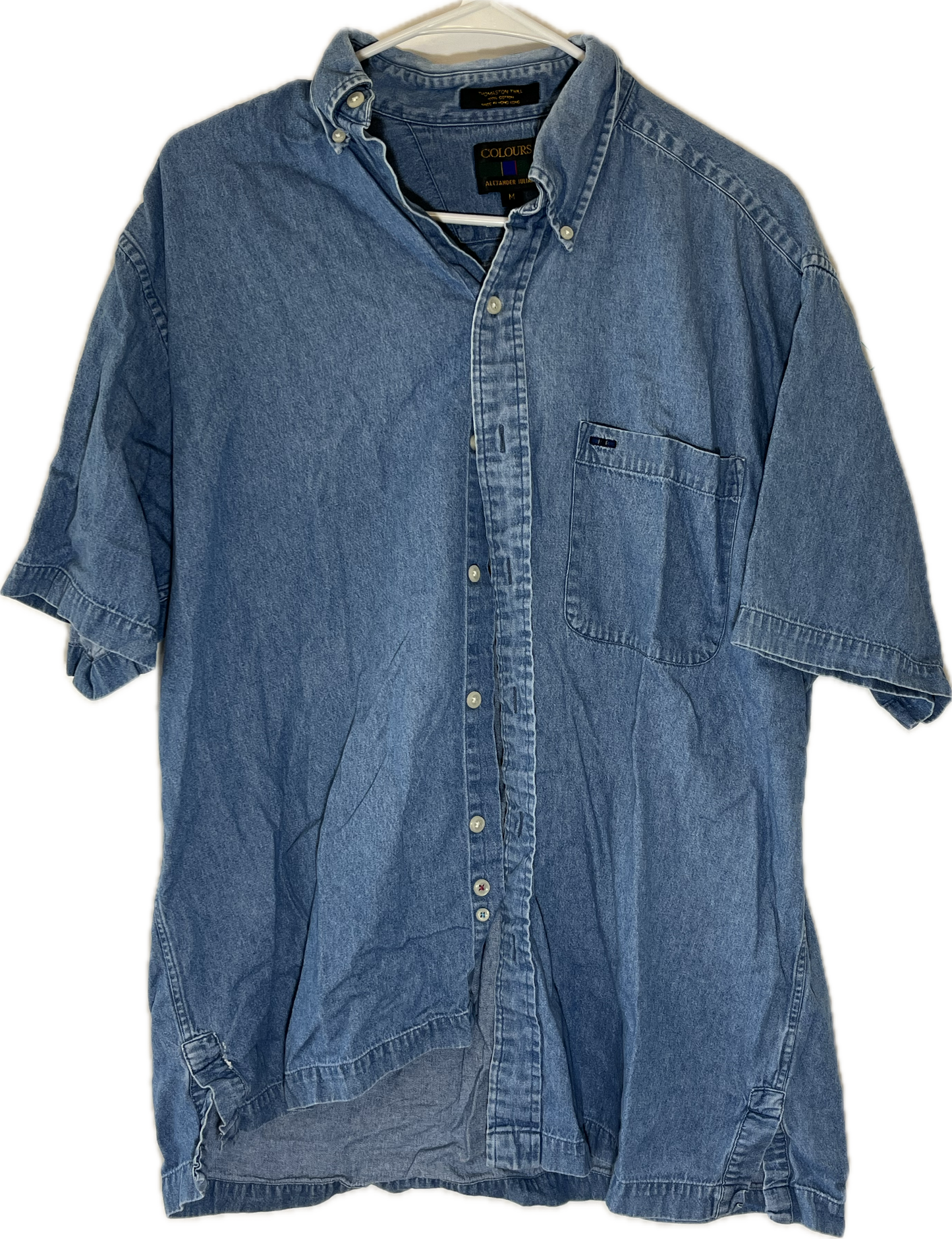 Colours Denim Short Sleeve Button Up Shirt - Medium - 21.5” x 29.5”