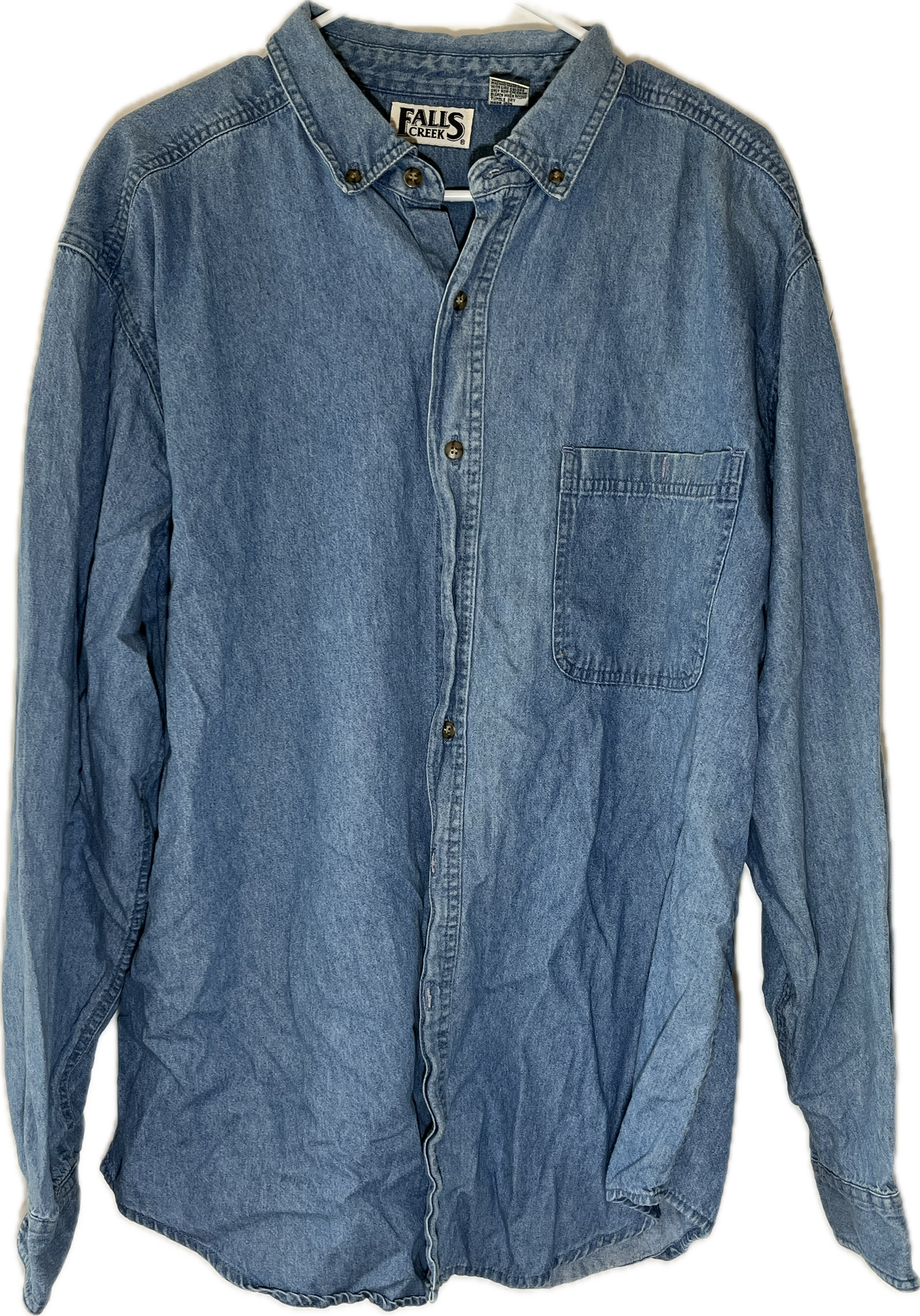 Falls Creek Denim Cotton Shirt - XLarge - 24.5” x 30.5”