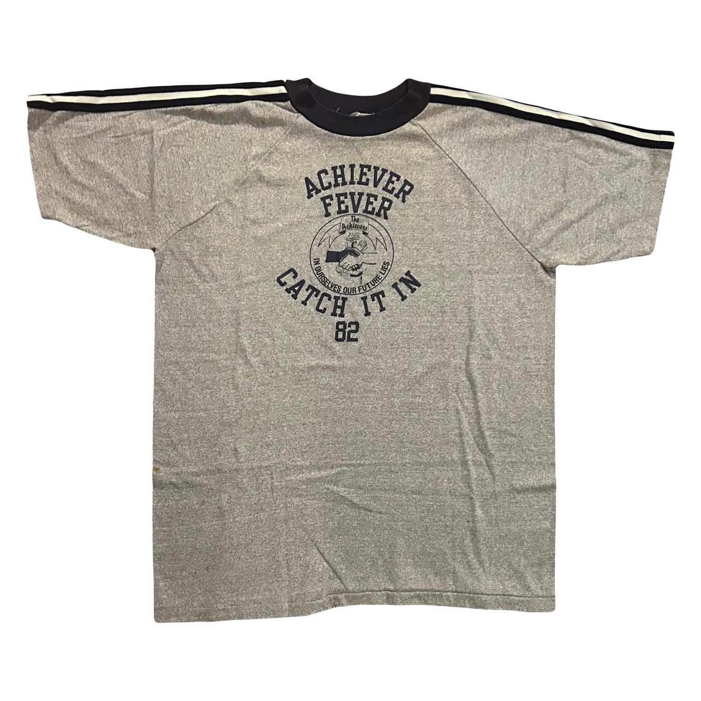 80’s Velva Sheen Achiever Fever Catch It In 1982 Grey Tshirt - Medium - 21” x 27”