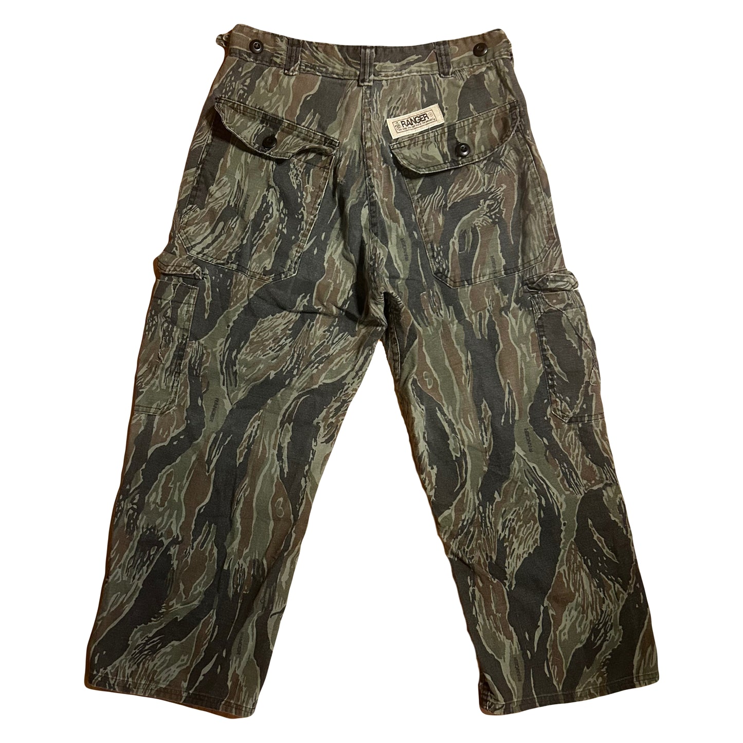 80’s Ranger Camouflage Camo Cargo Pants - Adjustable Small - 29”-31” x 24”