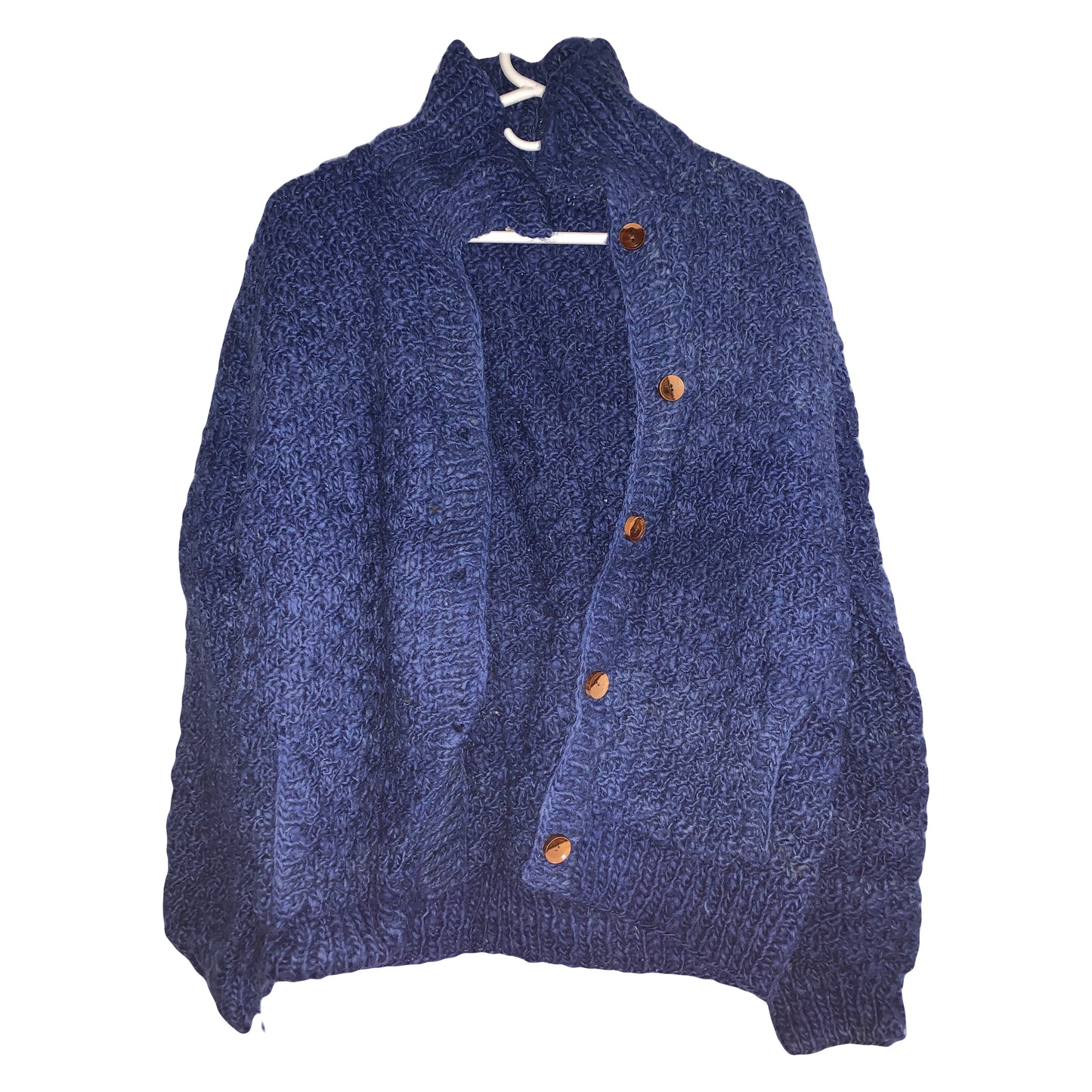 80's Handmade in Ecuador Wool Cardigan - Large - 22” x 23”