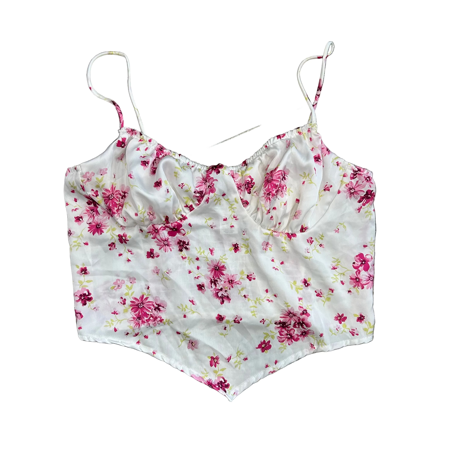 NWT Brand New Rue 21 Pink Floral White Tank Top Shirt - XSmall - 17" x 12"