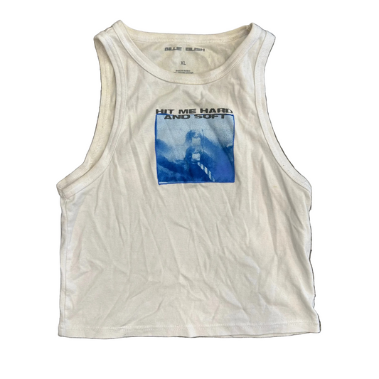 Billie Eilish Hit Me Hard and Soft Music Album Movie White Tank Top Shirt - XSmall - 15" x 18"