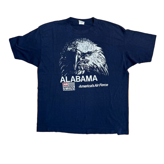 80/90's Selec T Alabama National Guard Air Force Eagle Navy Blue Tshirt - Medium - 20.5" x 26"