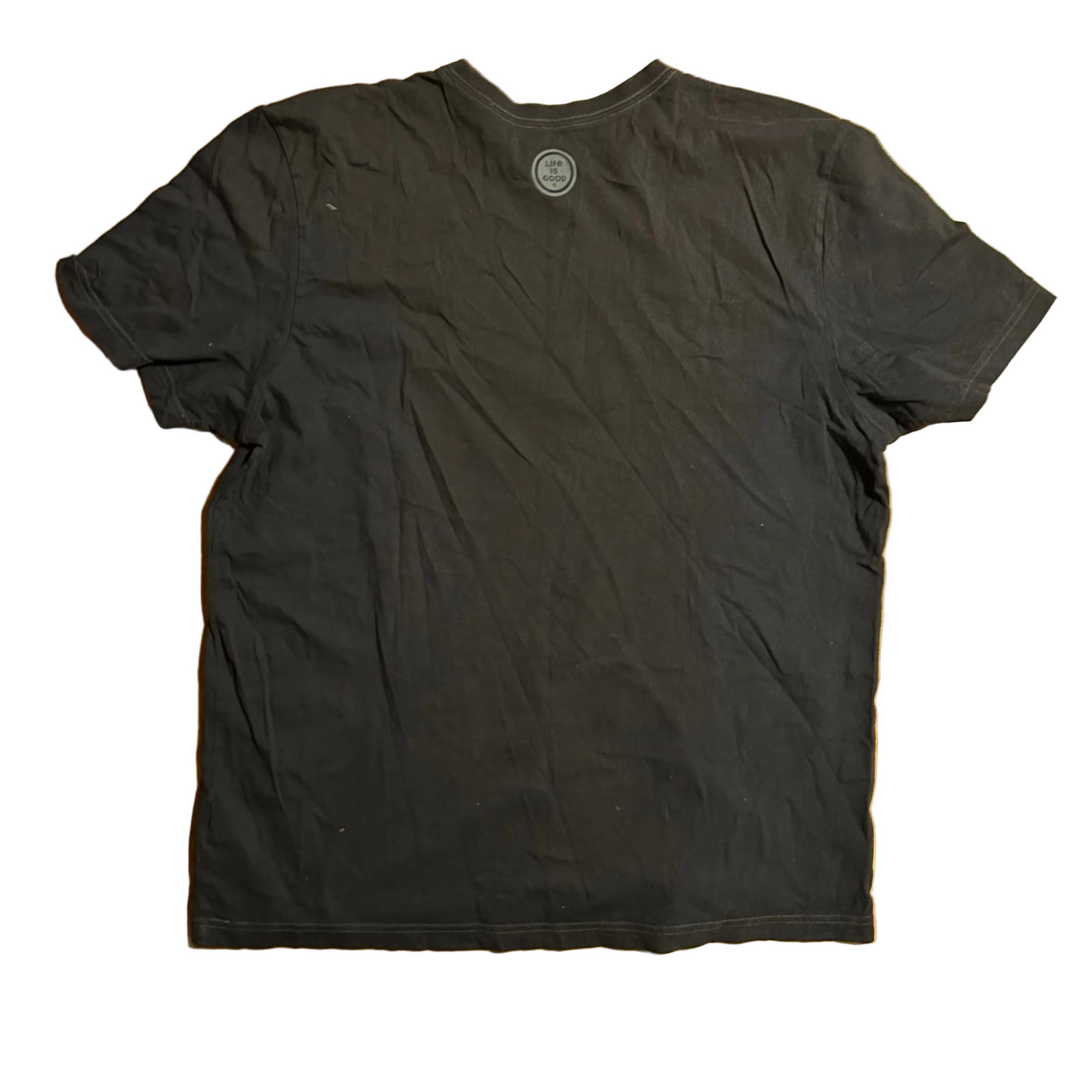 Life is Good Fishing Black Tshirt - XLarge - 26" x 31"