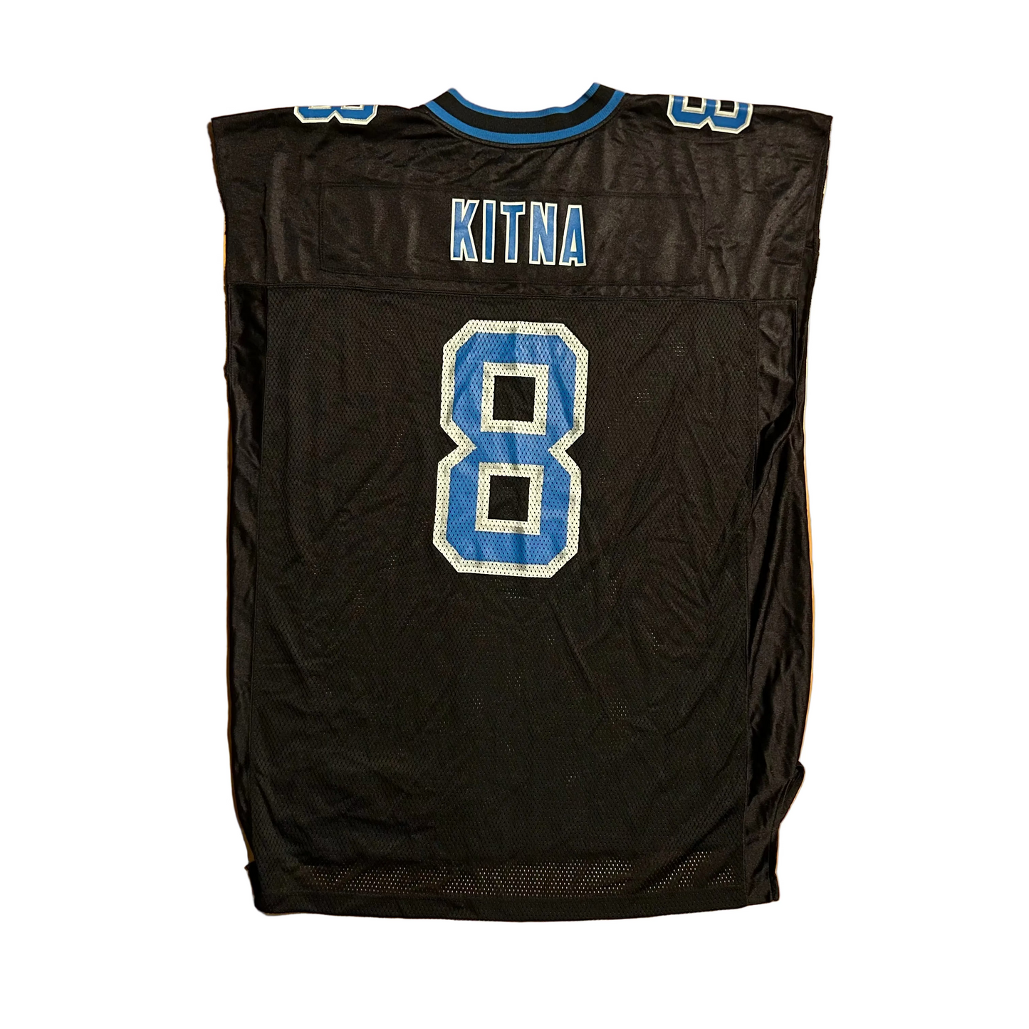 Jon Kitna Detroit Lions NFL Football 8 Cutoff Jersey - XLarge - 25" x 32"