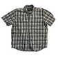Abercrombie and Fitch Checkered Plaid Navy Blue Button Up Shirt - Large - 23.5" x 28"