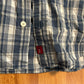 Abercrombie and Fitch Checkered Plaid Navy Blue Button Up Shirt - Large - 23.5" x 28"