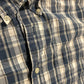 Abercrombie and Fitch Checkered Plaid Navy Blue Button Up Shirt - Large - 23.5" x 28"