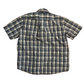 Abercrombie and Fitch Checkered Plaid Navy Blue Button Up Shirt - Large - 23.5" x 28"