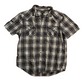 Helix Black Checkered Plaid Button Up Snap Shirt - XLarge - 25.5" x 33"