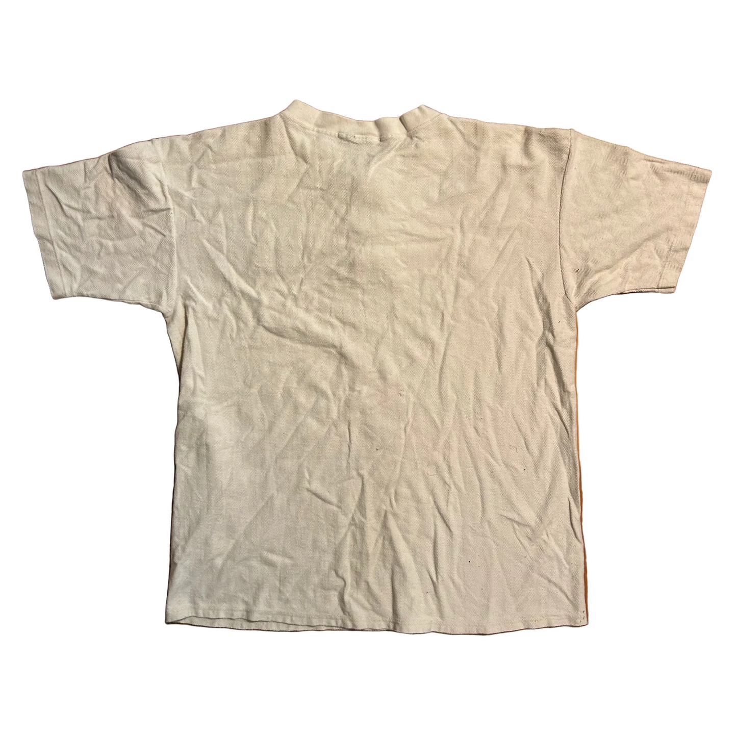 90's Mt Rushmore Cream Brown Quarter Button Tshirt - XLarge - 25" x 30"