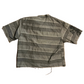 Contigo Y2K Grey Striped Cutoff Button Up Shirt - Boxy XLarge - 26" x 28"