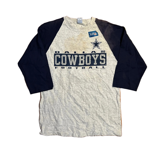 80/90's Salem Sportswear NWT Dallas Cowboys NFL Raglan Longsleeve Shirt - Medium - 21" x 31.5"