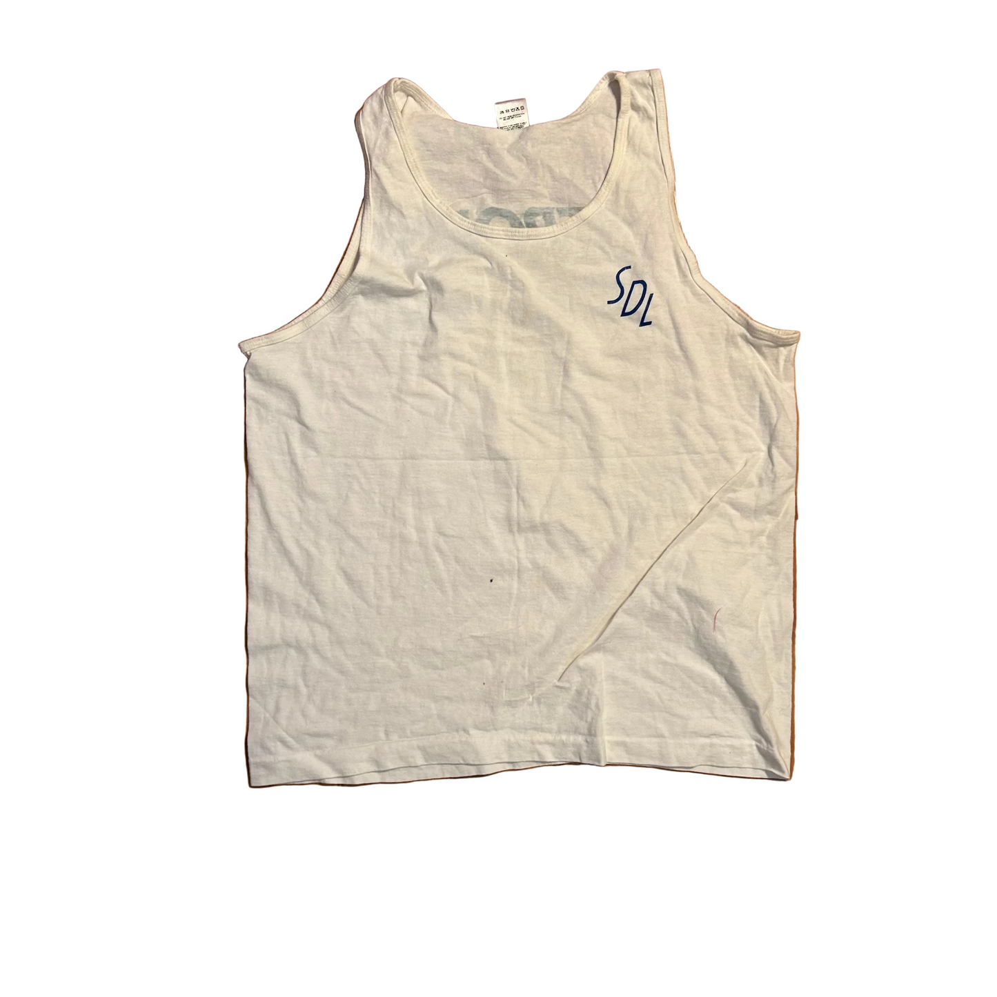 90's FOTL Stroh's Draft Light Beer White Tank Top Shirt - Medium - 21" x 26.5"