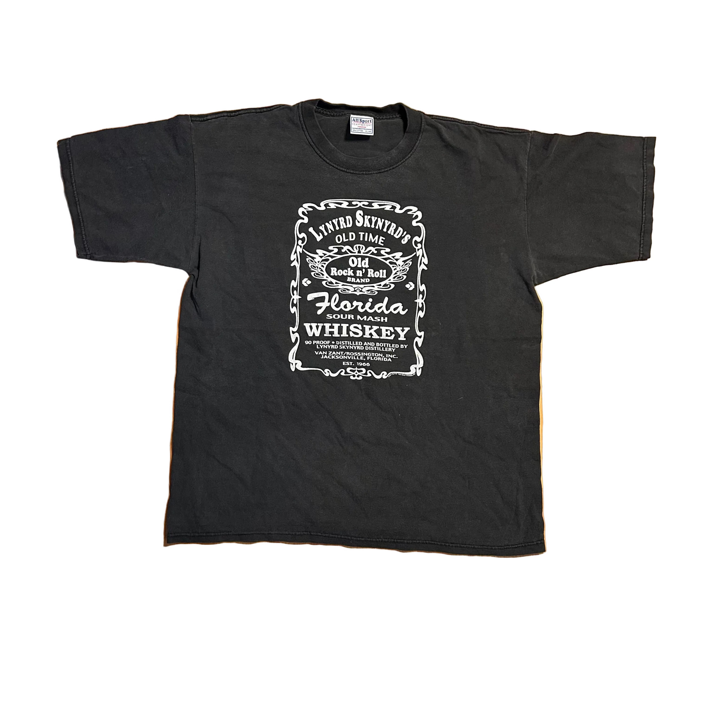 Allsport Lynrd Skynrd Support Southern Rock Black Tshirt - Large - 23" x 28"