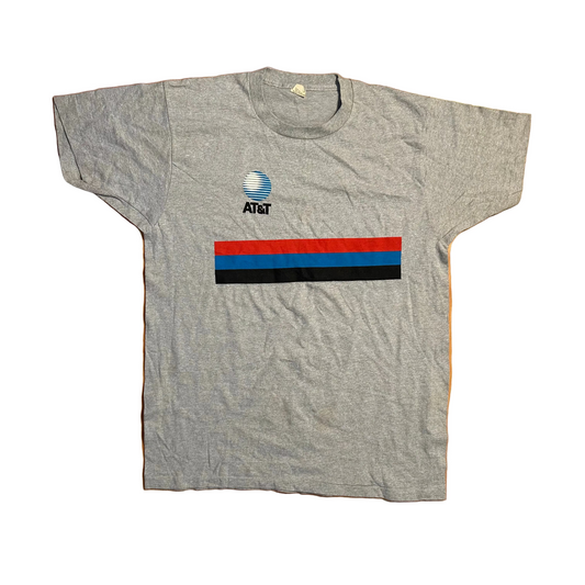 80's Screen Stars AT&T Grey Tshirt - Medium - 20.5" x 28.5"
