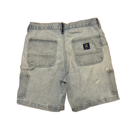 Real Work Wear Light Wash Carpenter Denim Jorts Jean Shorts - 32" x 9"